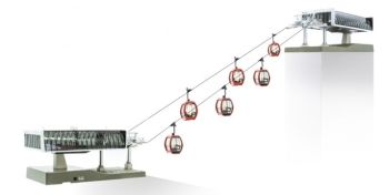 JC82497 - Skilift con 6 cabinovie nei colori bianco 1/87