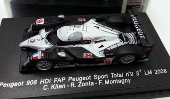 SPA87S087 - PEUGEOT 908 HDI FAP #9 – 3° a Le Mans 2008 C.KLIEN. R.ZONTA. F. MONTAGNA