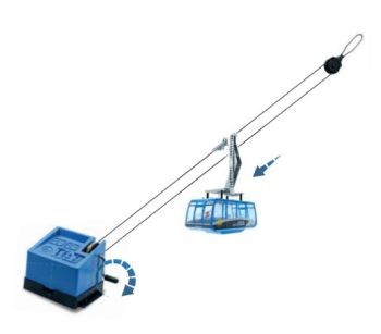 JC89090 - Skilift con 1 cabinovia manuale blu