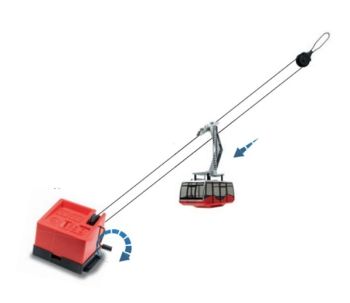 JC89093 - Skilift con 1 cabinovia manuale rossa
