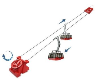 JC89293 - Skilift con 2 cabinovie rosse manuali