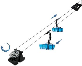 JC89294 - Skilift con 2 cabinovie manuali nere