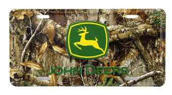 97055 - Cartello metallico mimetico con logo JOHN DEERE - 15x30 cm