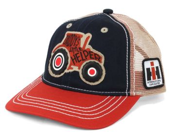A3487-GV-TOD - Cappellino da bambino, nero e rosso, stile INTERNAZIONALE, retro in rete beige