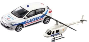 MDM57007C - RENAULT Polizia Megane con elicottero (elicottero in scala casuale)