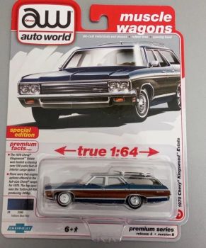 AWSP169/24B - CHEVROLET Kingswood Station Wagon 1970 Blu e Marrone Confezione blister