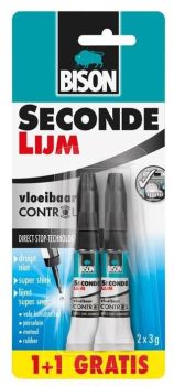 BIS3452 - 2 tubi di colla liquida BISON Second Lijm da 3g