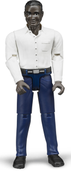 BRU60004 - Uomo nero con camicia bianca