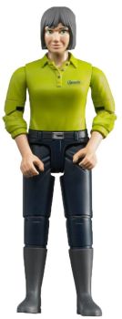 BRU60405 - Donna dai capelli scuri con camicia verde e pantaloni blu scuro Scala: 1/16