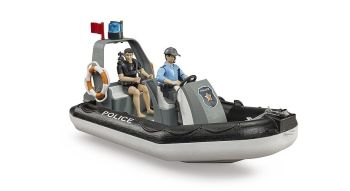 BRU62733 - Gommone della polizia con poliziotto, sommozzatore e accessori