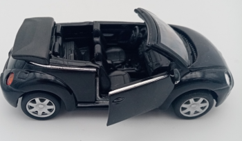 WEL2035BL - Auto nera metallizzata VOLKSWAGEN NEW BEETLE Modello cabriolet a frizione venduta senza scatola