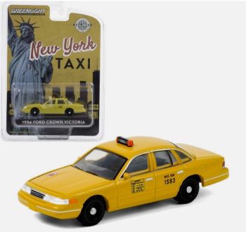 GREEN30206VERT - FORD Crown Victoria TAXI NEW YORK sotto blister  Cerchi verdi