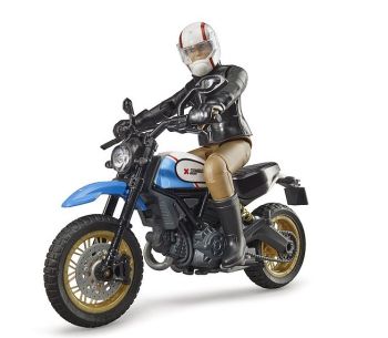 BRU63051 - DUCATI SCRAMBLER Bianco/blu con carattere