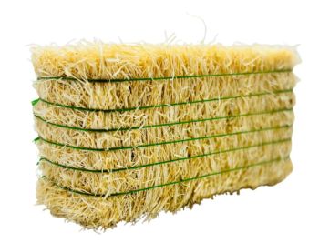 CW0275 - Balla di paglia quadrata con spago verde - 7,8 x 3,7 x 2,8 cm