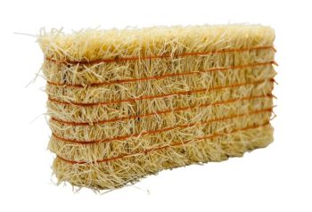 CW0276 - Balla di paglia quadrata con spago arancione - 7,8 x 3,7 x 2,2 cm
