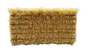 CW0280 - Balla di paglia quadrata con spago arancione - 7,8 x 3,7 x 2,8 cm