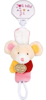DC2509SOURIS - Clip per ciuccio - Mouse Rosso rosa e giallo