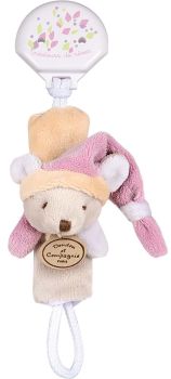 DC2509SOUROSE - Clip per ciuccio - Topo rosa e beige