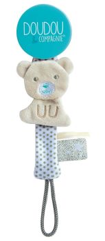 DC3425OURS - Clip per ciuccio cioccolato/menta - Orsetto