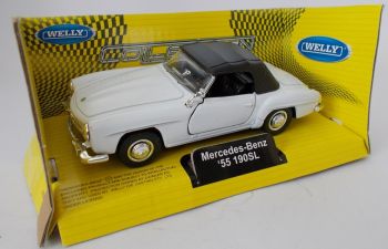 WEL701204BLA - MERCEDES BENZ 190sl 1955 cabriolet bianco frizione modello chiuso