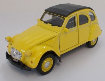 WEL2CVSANSBOITEC - CITROEN 2CV modello a frizione giallo venduto senza scatola