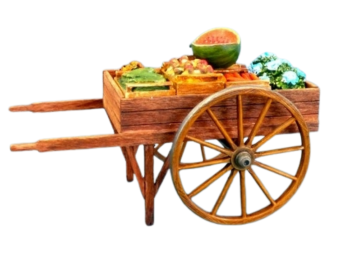 PLS513 - Carrello con verdure. in corredo. dipingere