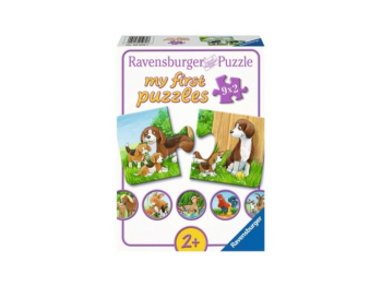 RAV05072 - I miei primi puzzle - 9 puzzle da 2 pezzi - Famiglie di animali da fattoria