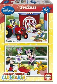EDU15290 - 2 Puzzle 20 Pezzi DISNEY - Topolino alla fattoria