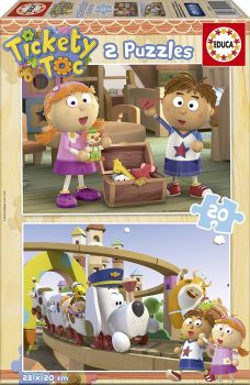 EDU15940 - 2 Puzzle 20 pezzi TICKETY TOC 28 x 20 cm