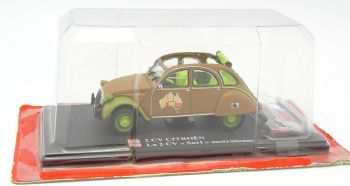 G1719012 - Citroen 2cv Surf Australian marrone e verde con accessori Collezione Auto Plus venduta in blister