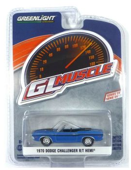 GREEN13290-B - DODGE Challenger R/T Hemi 1970 blu aperto convertibile GL Muscle Series venduto in blister