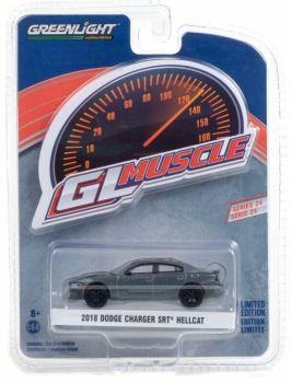GREEN13290-D - Caricabatterie DODGE SRT Hellcat 2018 grigio metallizzato GL Muscle Series venduto in blister
