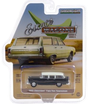 GREEN36010-A - CHEVROLET Two-Ten Townsman station wagon 1955 nero bianco tetto serie Estate Wagons venduta in blister