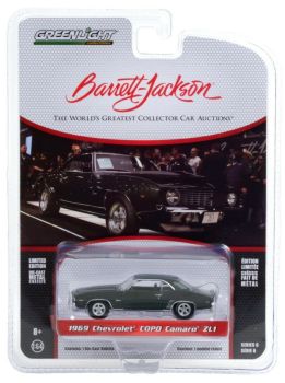 GREEN37220-B - CHEVROLET Copo Camaro ZL1 1969 verde metallizzato Barrett Jackson venduto in blister