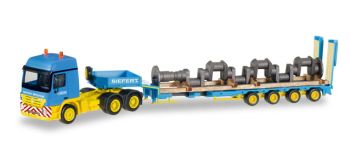 HER306973 - MERCEDES BENZ Actros S SZ 6x4 e rimorchio a pianale ribassato 4 assi con carico