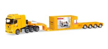 HER308373 - MERCEDES Actros SLT 8x4 con rimorchio a pianale ribassato a 4 assi e carico BOGL MAX