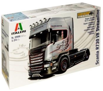 ITA3906 - SCANIA R730 Streamline V8 4x2 Silver Griffin modello da montare e verniciare