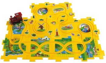 JAM460303 - Puzzle dinamico del treno dello zoo - 11 pezzi