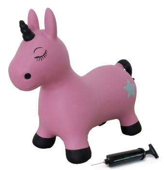 JAM460453 - Unicorno rosa rimbalzante con pompa