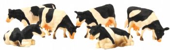 KID570009 - Lotto di 4 mucche Holstein in piedi e 2 sdraiate