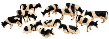 KID571929 - Lotto di 8 mucche in piedi e 4 sdraiate HOLSTEIN