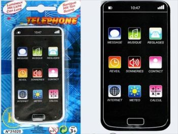 LPB31025 - Smartphone in plastica con suono e luce - 19 cm - Modello random