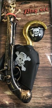 LPE50340 - Kit pirata bucaniere con gancio; fucile e accessorio