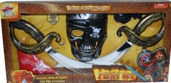 LPE50532 - Kit da pirata con maschera; 2 sciabole e accessori