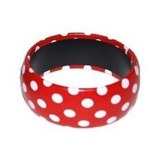 LPE53646ROUGE - Bracciale rosso con pois bianchi - Bambini