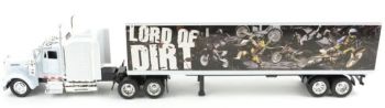 NEW15334USS - KENWORTH W900 bianco con semi 2 assi Lord of Dirt