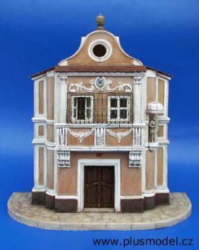 PLS017 - Facciata di casa in miniatura in gesso da assemblare e dipingere dimensioni 22 x 5 cm accessori in dotazione