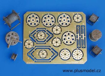 PLS085 - 6 bobine miniaturizzate per cavo in kit da assemblare e verniciare