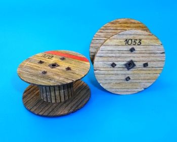 PLS455 - bobine per cavi vuoti diametro 5 cm miniatura in kit da montare e dipingere per diorama
