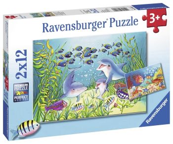 RAV076253 - 2 Puzzle - 12 pezzi - Il fondale marino